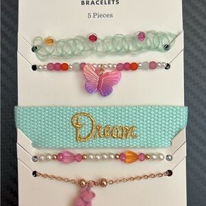 Cat & Jack Green and Pink Jewelry Set with Butterfly Charm